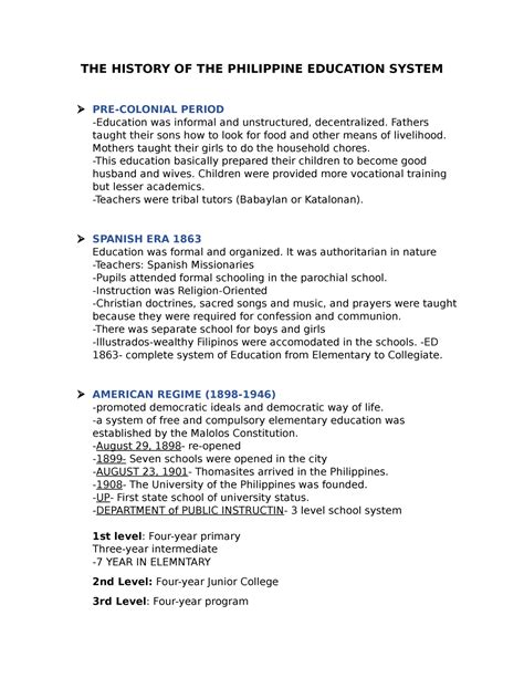 Chapter 4 The History of the Philippine Educational System.